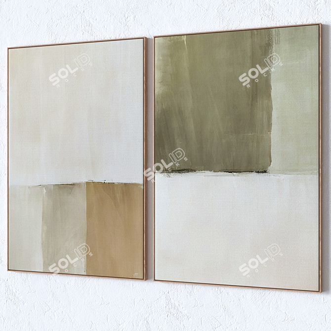 UV-Textured Wall Art Set 3D model image 3