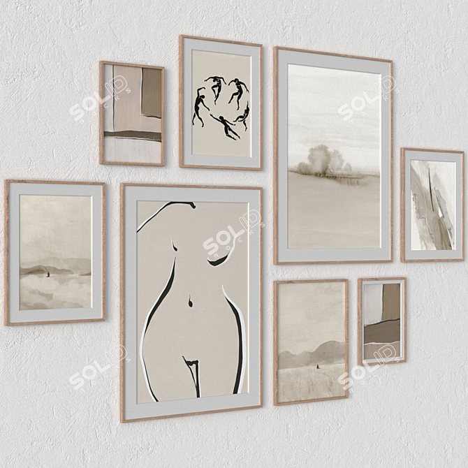 Wall Art Set with Versatile Frames 3D model image 3