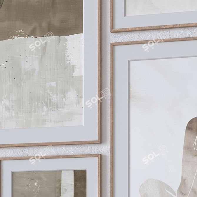 Multi-sized Frames with Wood Textures 3D model image 2