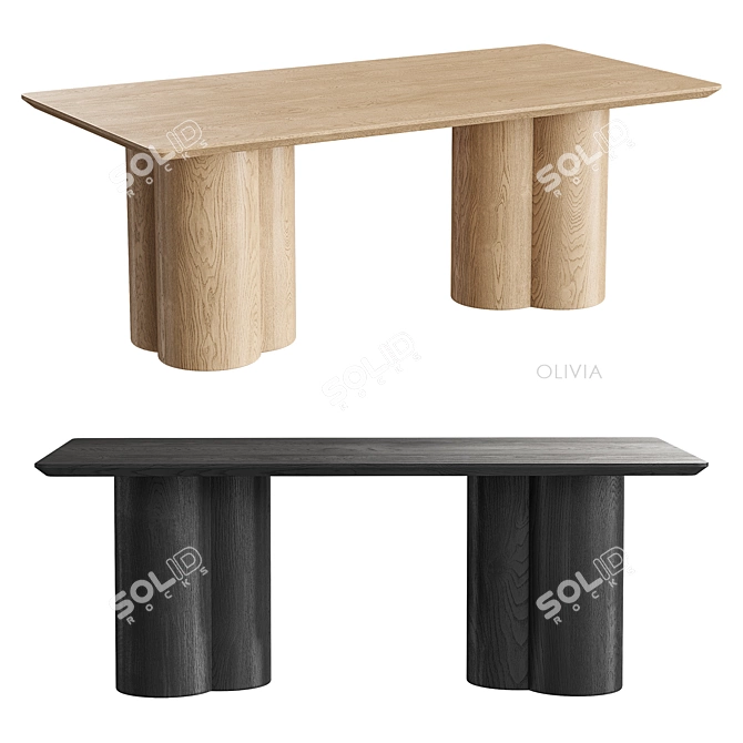 OLIVIA Wooden Coffee Table 3D model image 1