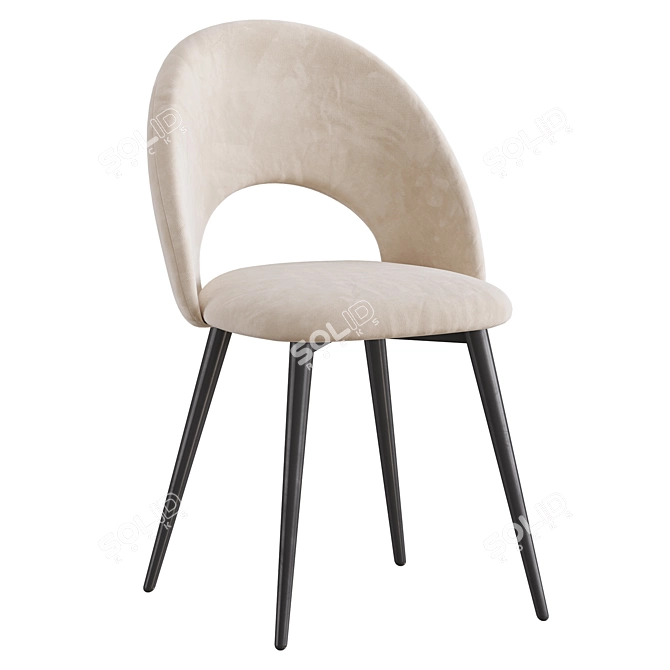 Megan Velvet Chair & Barstool 3D model image 2