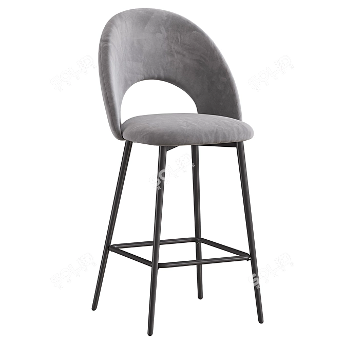 Megan Velvet Chair & Barstool 3D model image 3