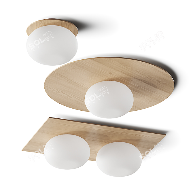 Milan Knock Ceiling Lamp, Designer Jordi Jané 3D model image 2