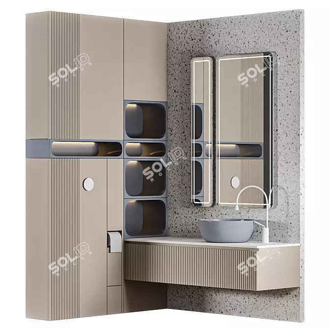 Luxury Bathroom 3D Model Kit 3D model image 1