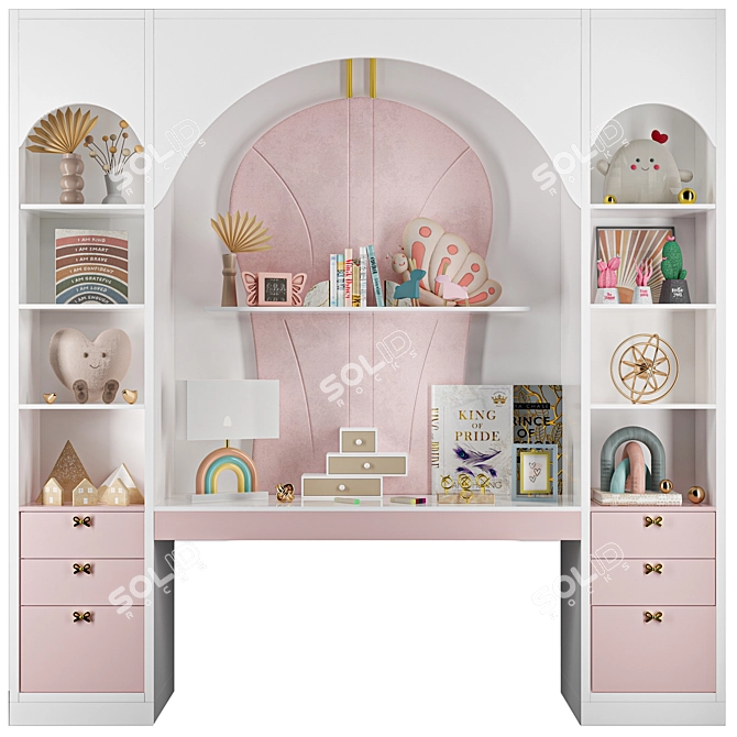 Kids Room Furniture Set & Toys 3D model image 1