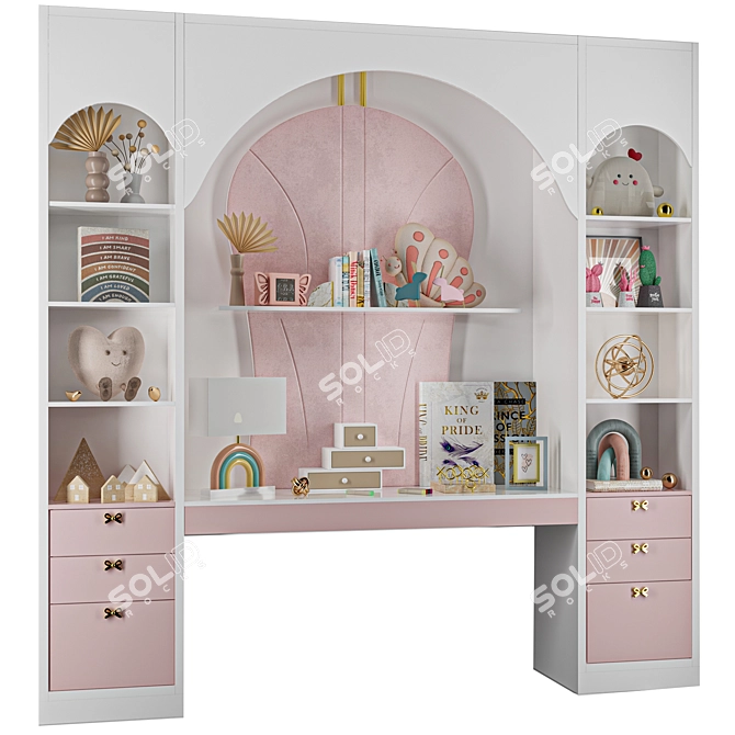 Kids Room Furniture Set & Toys 3D model image 2