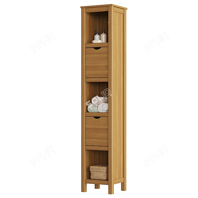 Sedna Acacia Bathroom Shelf: Stylish Storage 3D model image 3