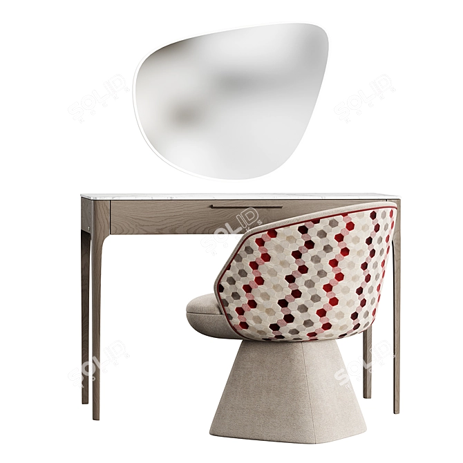 Modern Vanity Table Chair Set 3D model image 3