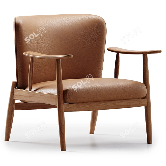 Luxury Troubadour Saddle Leather Armchair 3D model image 1