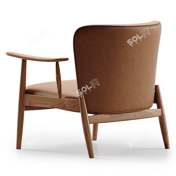 Luxury Troubadour Saddle Leather Armchair 3D model image 3