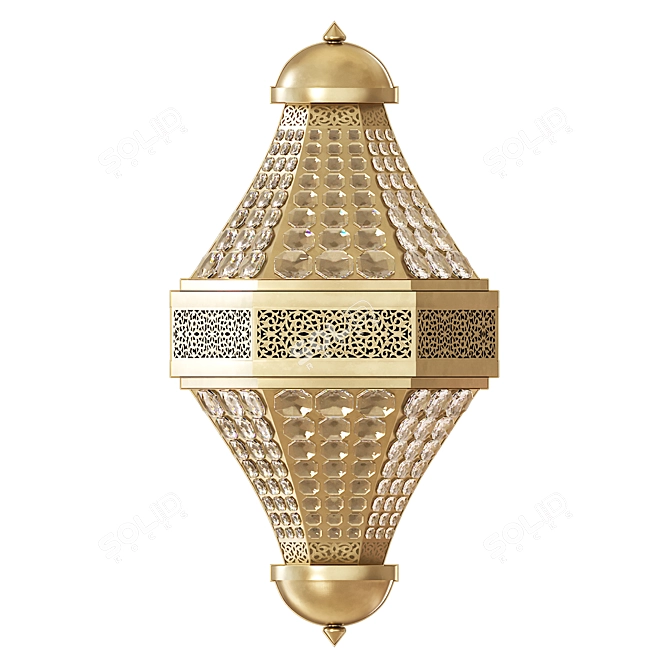 Moroccan Brass Wall Lamp 3D model image 1