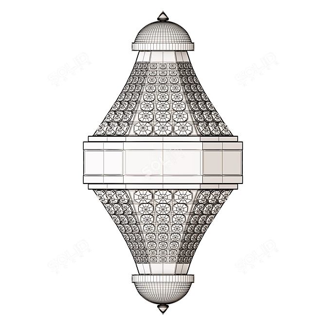 Moroccan Brass Wall Lamp 3D model image 3