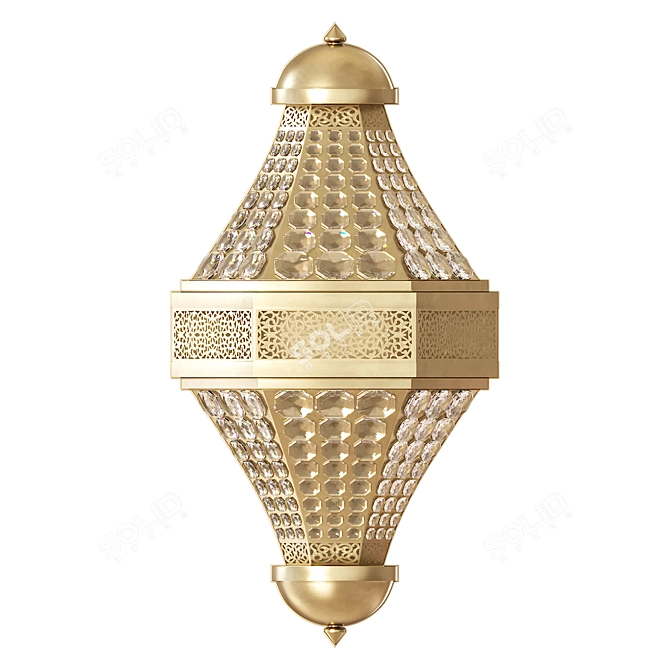 Moroccan Brass Wall Lamp 3D model image 4