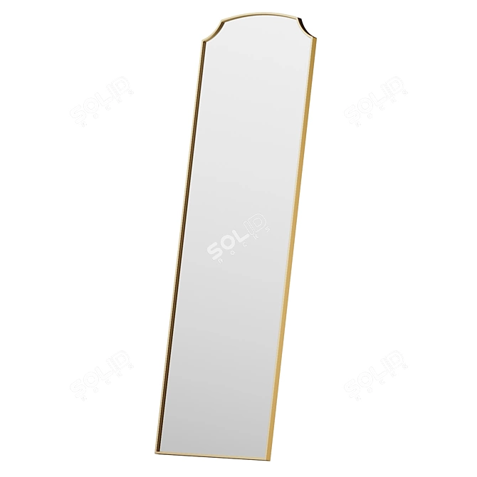 Elegantly Styled Wrought Iron Mirror 3D model image 2