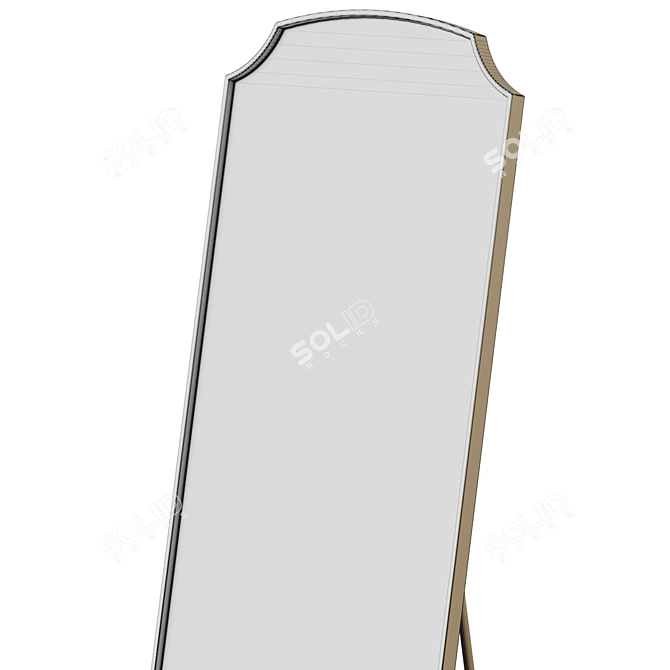 Elegantly Styled Wrought Iron Mirror 3D model image 7