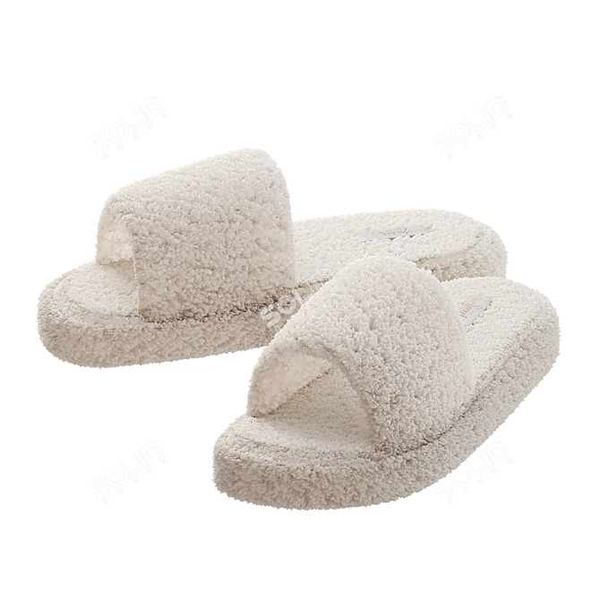 Furry Home Slippers 3D model image 1