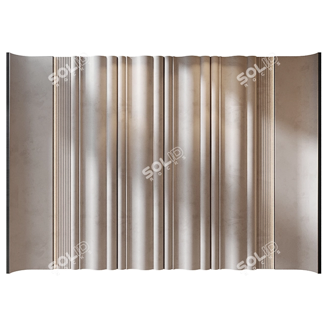 Modern Wood Fabric Wall Panels 3D model image 1