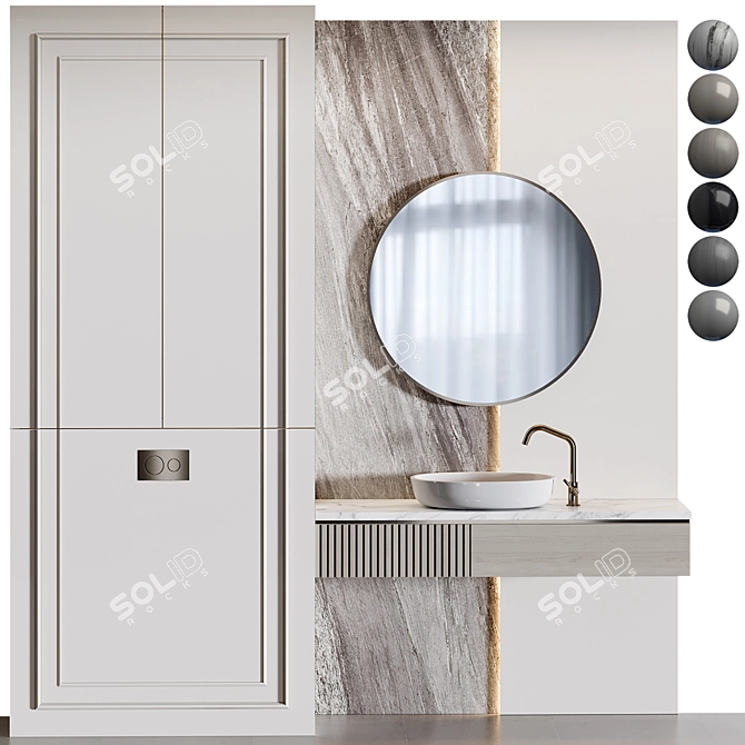 Modern Bathroom Furniture Collection 3D model image 1