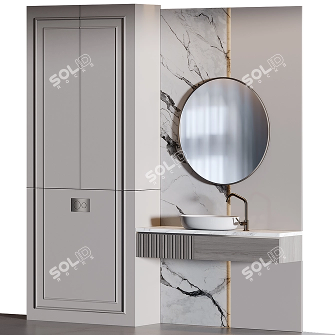 Modern Bathroom Furniture Collection 3D model image 4