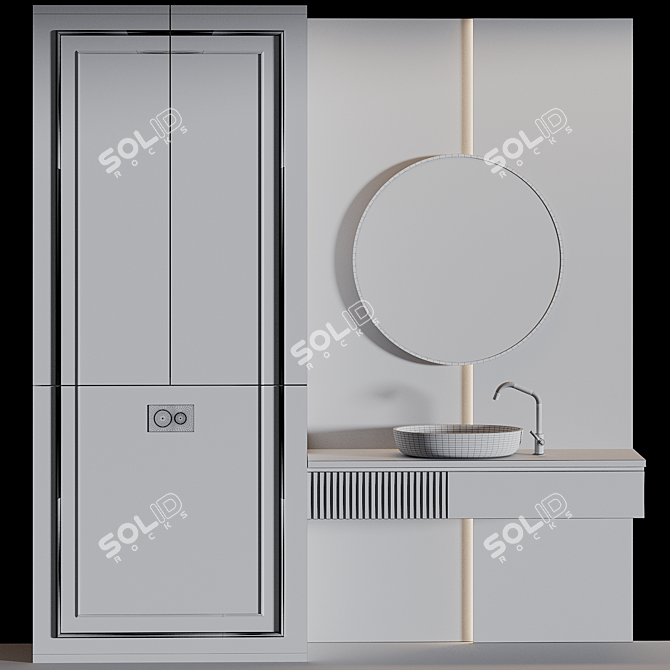 Modern Bathroom Furniture Collection 3D model image 6