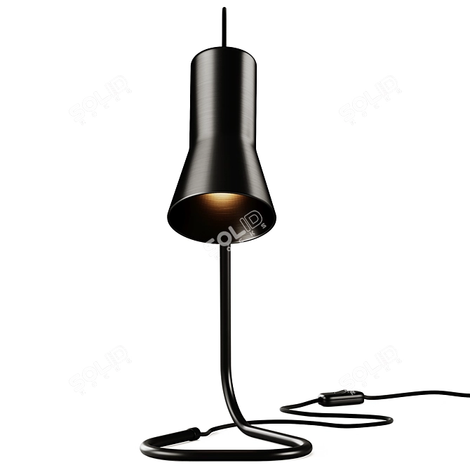 Modern Aluminum Silhouette LED Desk Lamp 3D model image 3