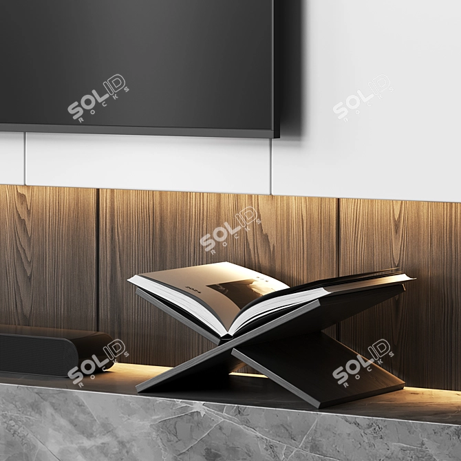  Modern TV Wall with Samsung TV 3D model image 2