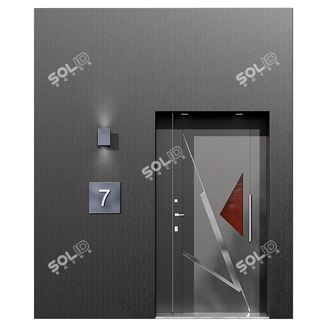 Sleek Contemporary Door Design 3D model image 2