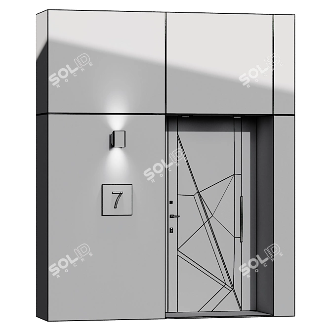 Sleek Contemporary Door Design 3D model image 3