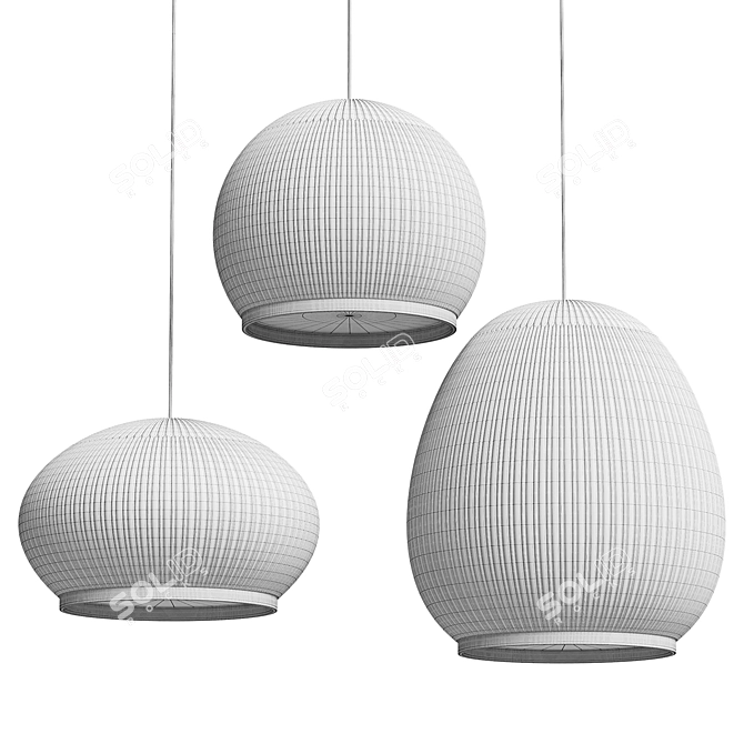  Vibia Fabric Pendant Lamp 3D model image 6