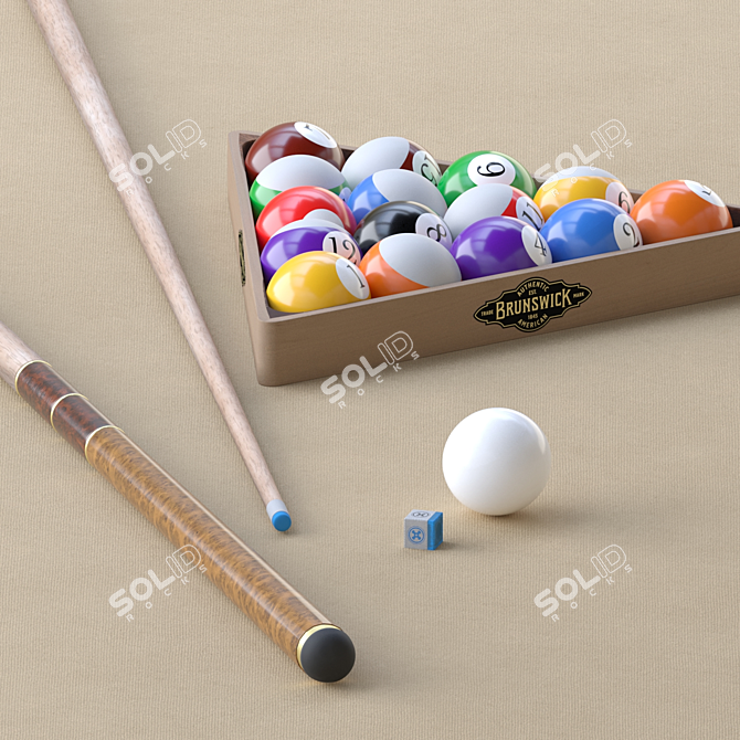 Brunswick Winfield 8ft Pool Table 3D model image 6