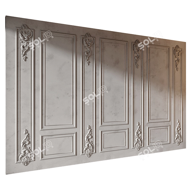 Modern 3D Wall Panel Decor 3D model image 2