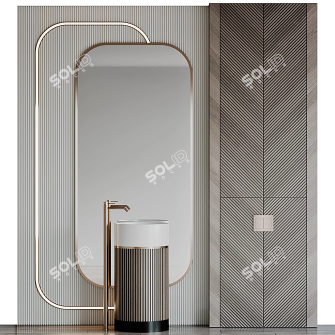 Modern Bathroom Furniture Set With Gessi Faucet 3D model image 2