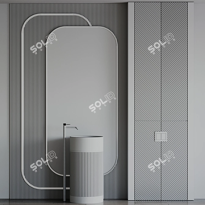 Modern Bathroom Furniture Set With Gessi Faucet 3D model image 7