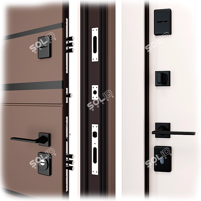 Harmonia Metal Door Set 3D model image 4