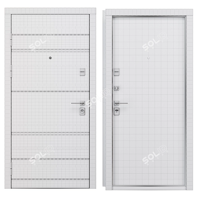 Harmonia Metal Door Set 3D model image 5