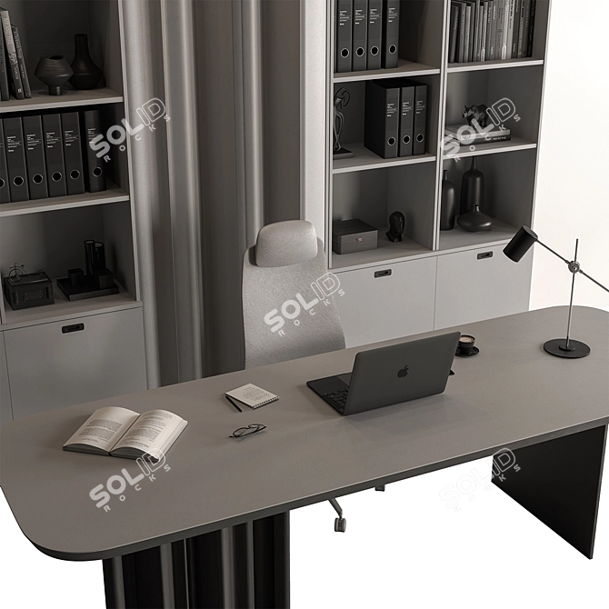 Executive Desk - Modern Office Furniture 3D model image 2