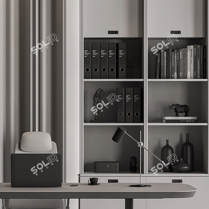 Executive Desk - Modern Office Furniture 3D model image 4