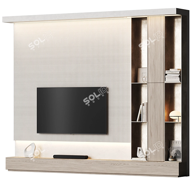 Innovative TV Wall Shelf System 3D model image 1