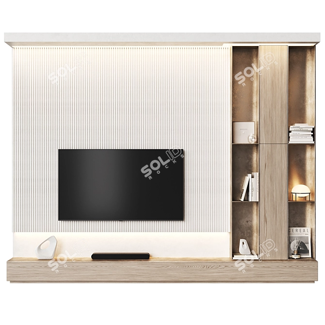 Innovative TV Wall Shelf System 3D model image 4