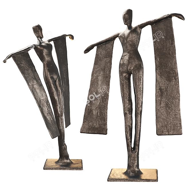 Abstract Female Sculpture in 3D 3D model image 1