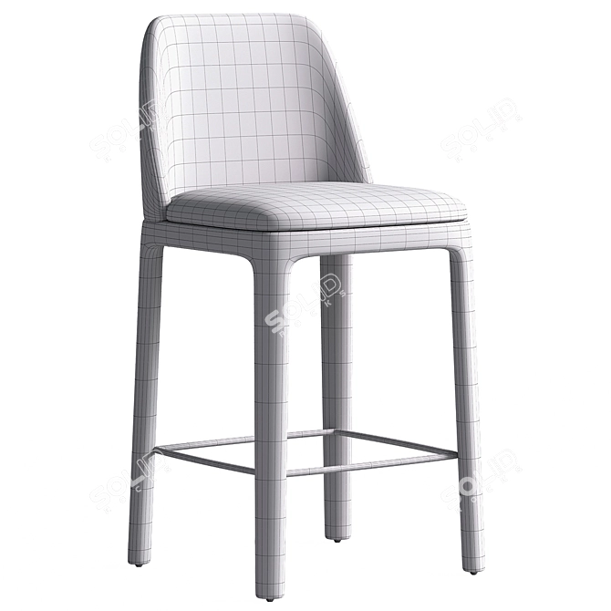 Modern Light Bar Stool Design 3D model image 3