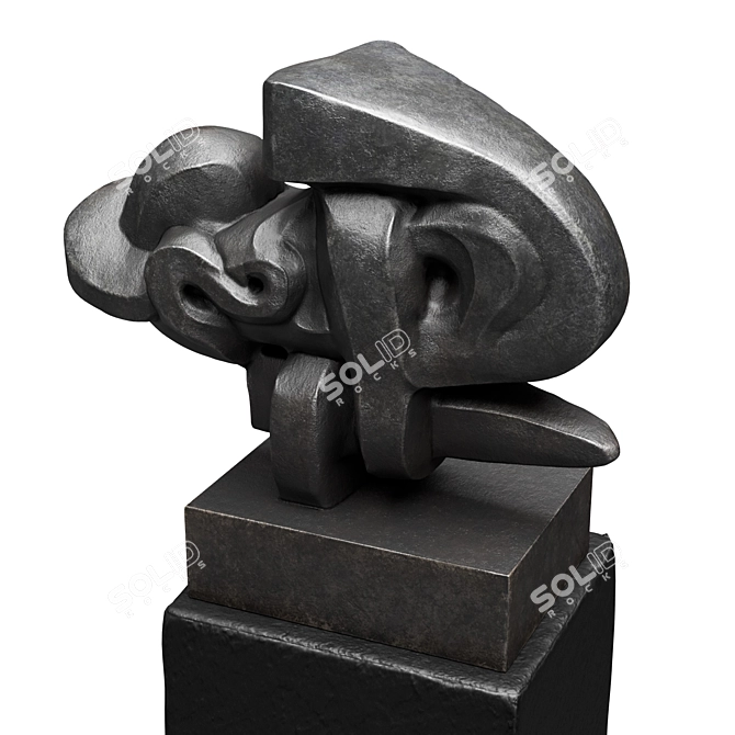 Intricate Knot Sculpture and Pedestal 3D model image 5