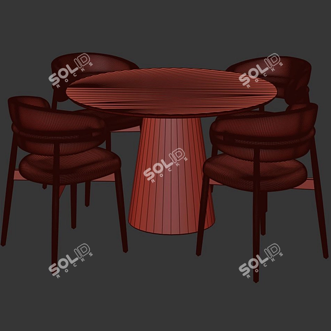 Elegant Modern Dinning Chair Set 3D model image 6