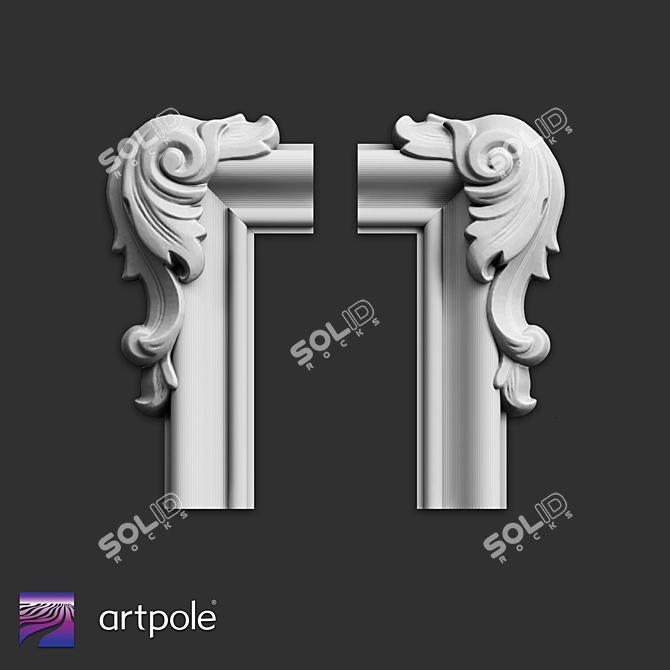 Elegant Gypsum Corner SU16 3D model image 2