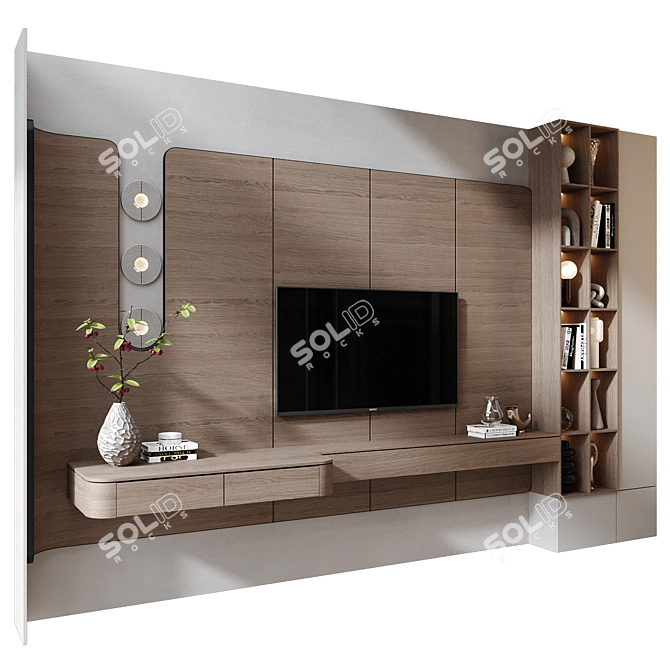 Modern TV Wall Mount Shelf 3D model image 2