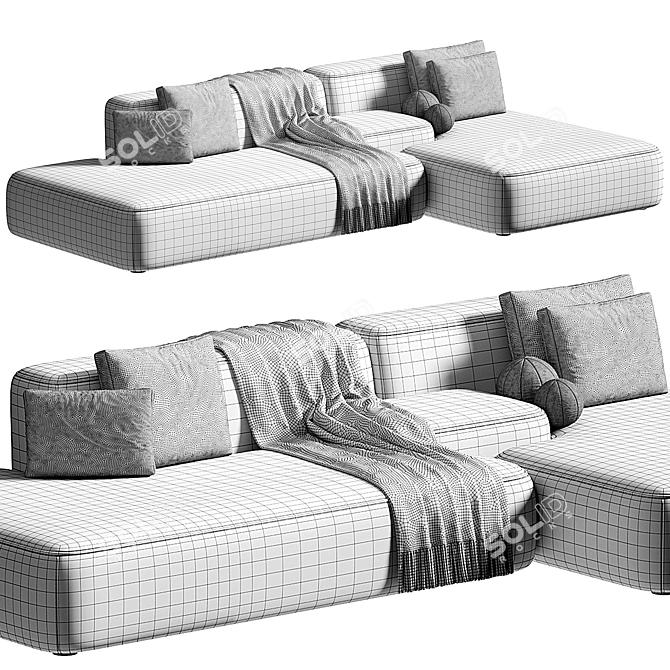 Elegant Aima Sofa Beds Concept 3D model image 3