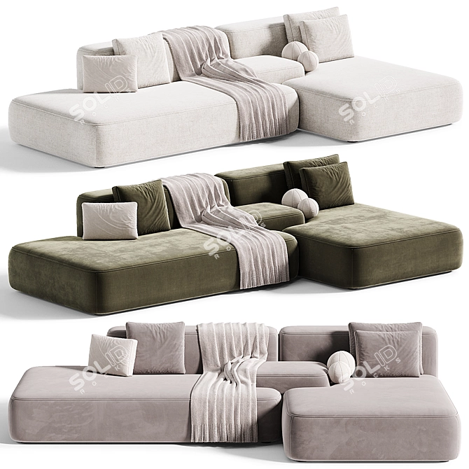 Elegant Aima Sofa Beds Concept 3D model image 5