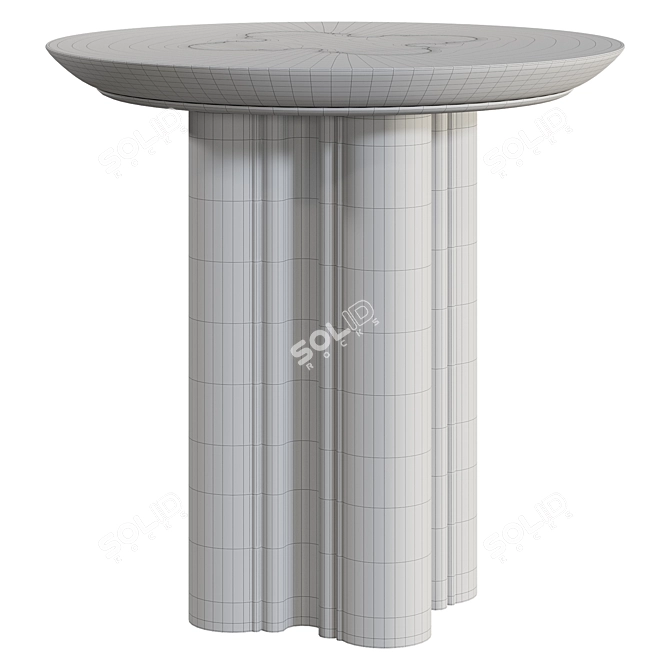 Modern Oak Cathedral Side Table 3D model image 2