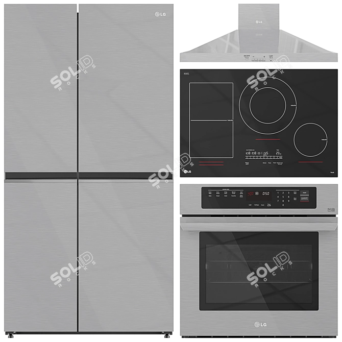 LG Kitchen Appliance Collection Set 3D model image 2