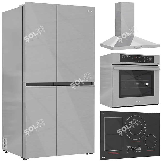 LG Kitchen Appliance Collection Set 3D model image 4